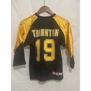 Vintage 90s NHL Boston Bruins Thornton 19 Youth Small/Medium Hockey Jersey